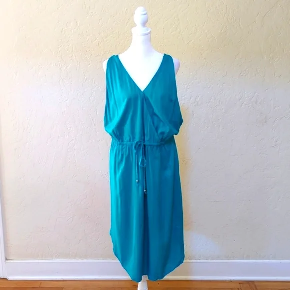 Swimsuits for All Teal Tenley Surplice Coverup Short Dress Size 18/20 - Picture 4 of 12